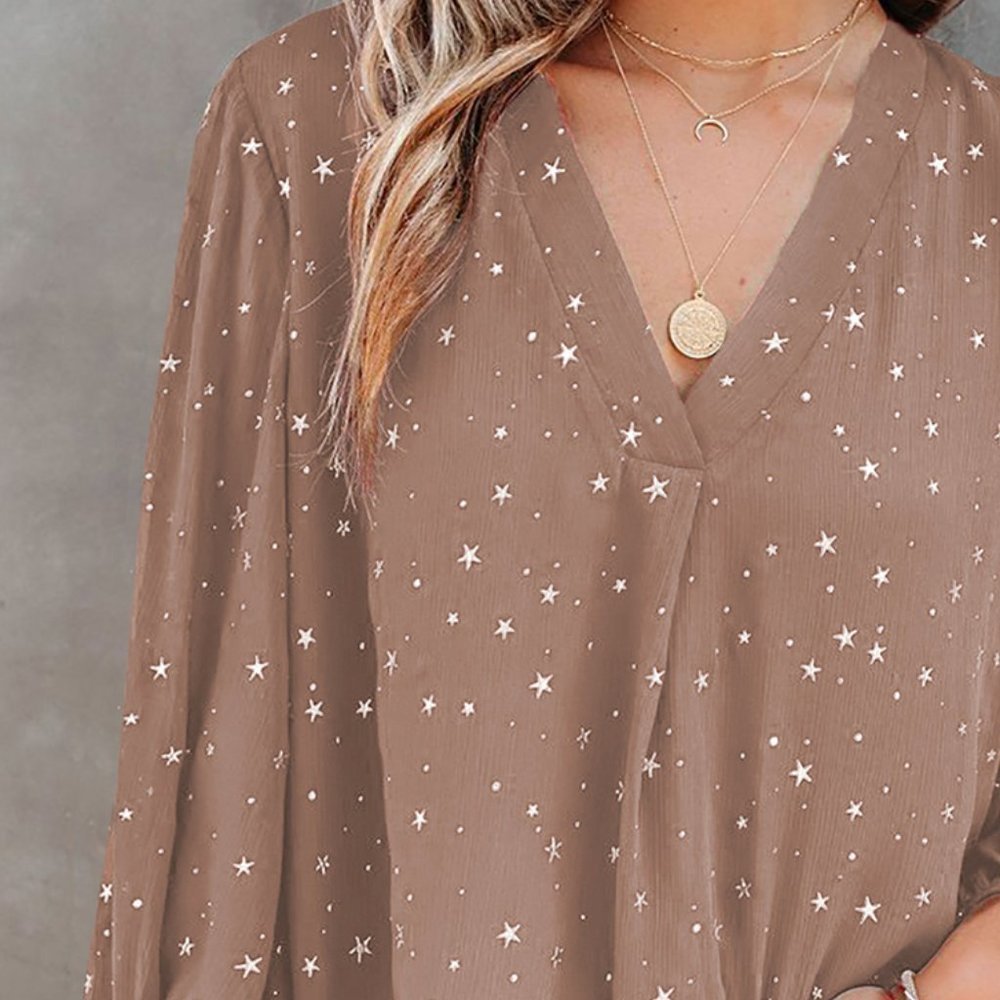 𝅺star Print Billowy Blouse - Picture 2 of 6